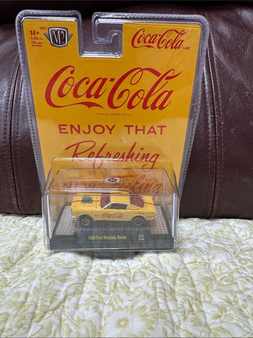 Coca-Cola Yellow and Red Die-Cast 1966 Ford Mustang Gasser
